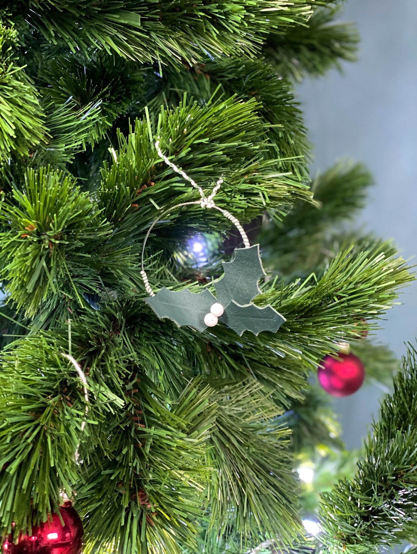 Décoration de Noël- Anneau Feuilles