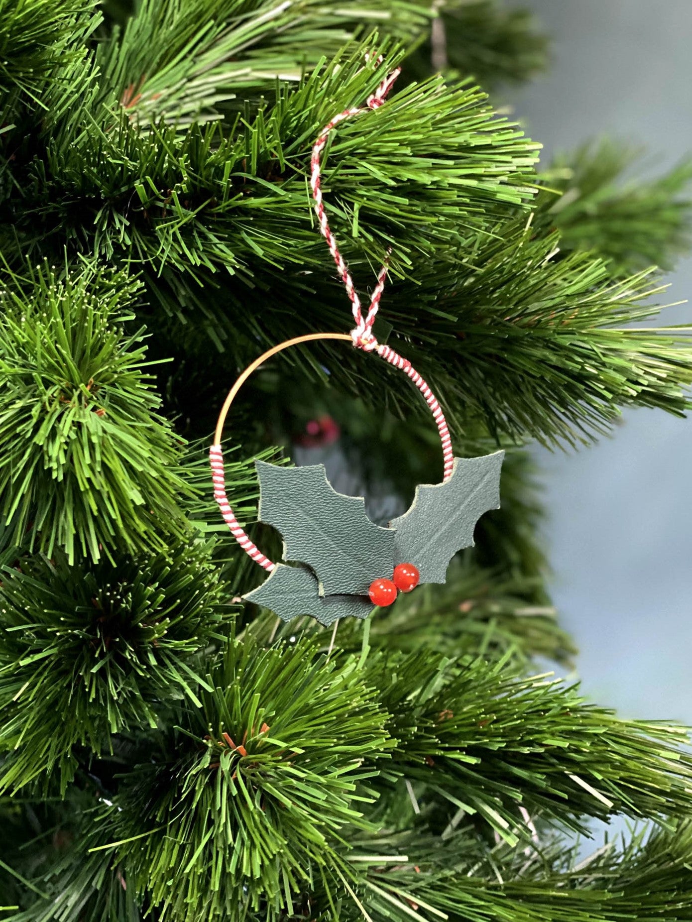 Décoration de Noël- Anneau Feuilles