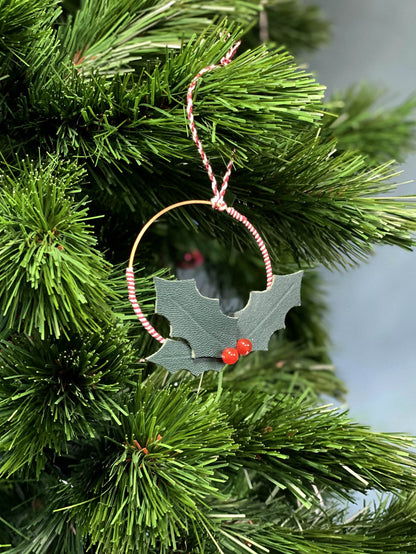 Décoration de Noël- Anneau Feuilles